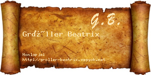 Gröller Beatrix névjegykártya