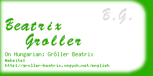 beatrix groller business card